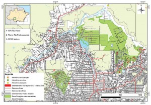Áreas Protegidas mais desmatadas no Estado de Rondônia entre agosto de 2012 e março de 2013 (SAD).