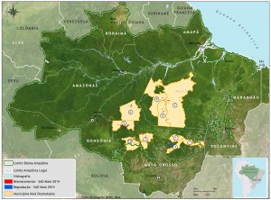 Municípios com maiores áreas desmatadas em maio de 2014